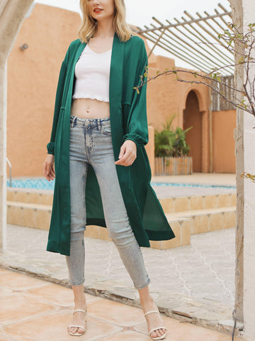 Moss Rose Green Satin Robe